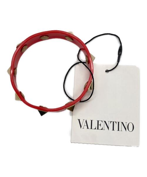 VALENTINO（ヴァレンティノ）VALENTINO (ヴァレンティノ) ロックスタッズラバーバングル レッドの古着・服飾アイテム