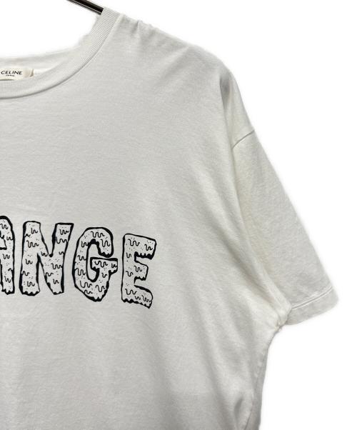 CELINE（セリーヌ）CELINE (セリーヌ) 21AW アーティスト ロゴプリント ルーズ カットソー ホワイト サイズ:Sの古着・服飾アイテム
