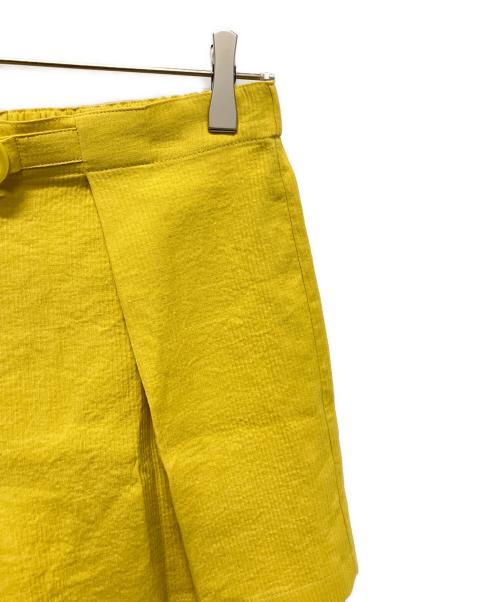 HERMES（エルメス）HERMES (エルメス) HERMES Short Pants シェーヌダンクル 袴タック フレア ショートパンツ イエロー サイズ:36の古着・服飾アイテム