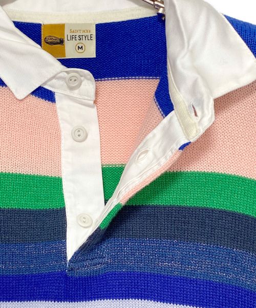 SAINT MICHAEL（セントマイケル）SAINT MICHAEL (セントマイケル) LASTMAN LM KNIT RGR SHIRT / BORDER マルチカラー サイズ:Mの古着・服飾アイテム