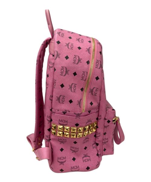 MCM（エムシーエム）MCM (エムシーエム) STARKサイドスタッズバックパック ピンクの古着・服飾アイテム