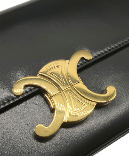 CELINE（セリーヌ）CELINE (セリーヌ) トリオンフショルダーバッグ クロード ブラックの古着・服飾アイテム