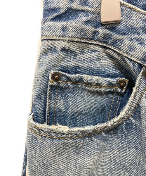 BALENCIAGA（バレンシアガ）BALENCIAGA (バレンシアガ) adidas (アディダス) LARGE BAGGYサイドラインバギーデニムパンツ スカイブルー サイズ:XSの古着・服飾アイテム