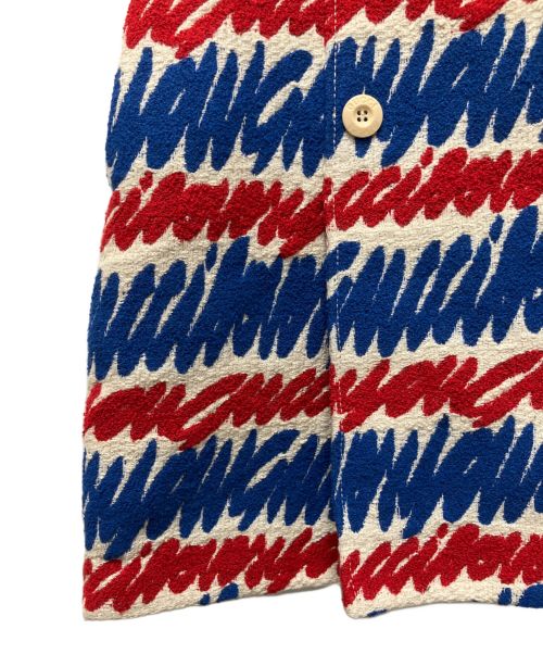 GUCCI（グッチ）GUCCI (グッチ) スクリプトプリント付スカート ブルー×レッド サイズ:44の古着・服飾アイテム
