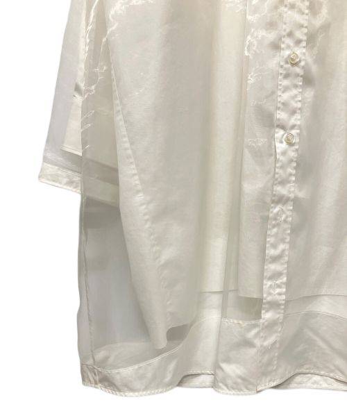 Maison Margiela（メゾンマルジェラ）Maison Margiela (メゾンマルジェラ) シアーパネルミックスシャツワンピース ホワイト サイズ:38の古着・服飾アイテム