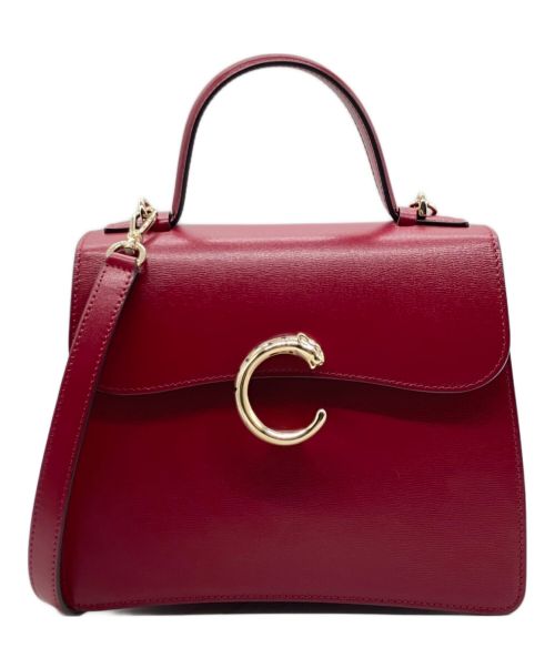 Cartier（カルティエ）Cartier (カルティエ) パンテール ドゥ カルティエ トップハンドルバッグ スモール チェリーレッドの古着・服飾アイテム