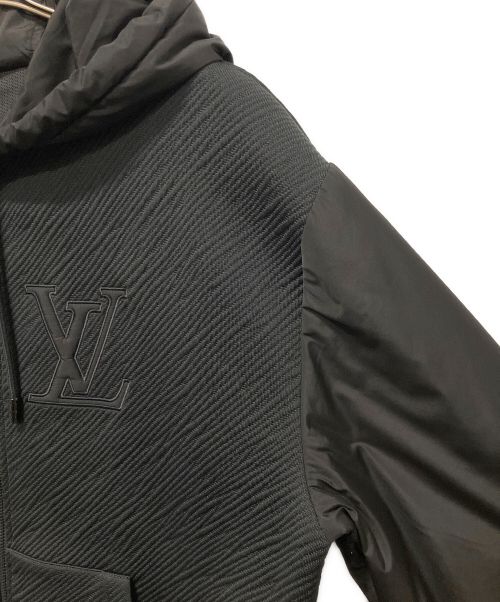 LOUIS VUITTON（ルイ ヴィトン）LOUIS VUITTON (ルイ ヴィトン) ハイブリッドジップテクニカルコットンフーディ ブラック サイズ:Mの古着・服飾アイテム