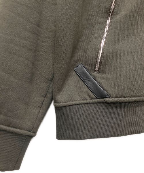 HERMES（エルメス）HERMES (エルメス) レザー切り替えジップパーカー オリーブ サイズ:Mの古着・服飾アイテム