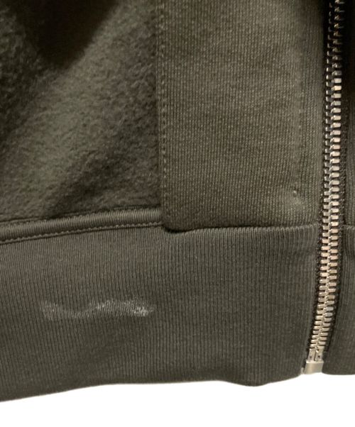 HERMES（エルメス）HERMES (エルメス) レザー切り替えジップパーカー オリーブ サイズ:Mの古着・服飾アイテム