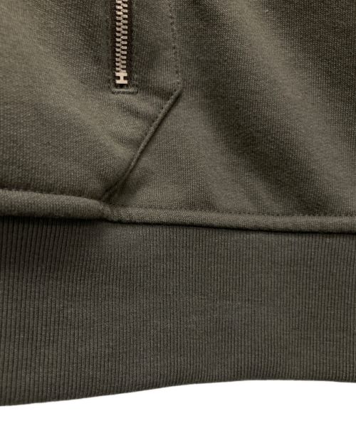 HERMES（エルメス）HERMES (エルメス) レザー切り替えジップパーカー オリーブ サイズ:Mの古着・服飾アイテム