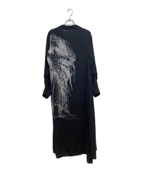 yohji yamamoto+noir（ヨウジヤマモトプリュスノアール）yohji yamamoto+noir (ヨウジヤマモトプリュスノアール) デザインシャツワンピース ブラック サイズ:1の古着・服飾アイテム