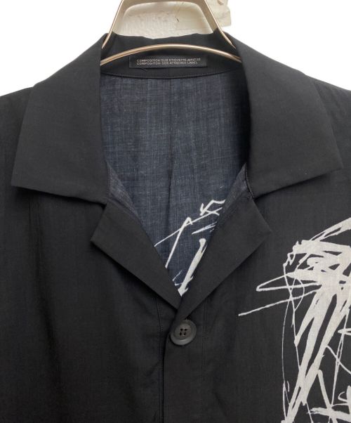 yohji yamamoto+noir（ヨウジヤマモトプリュスノアール）yohji yamamoto+noir (ヨウジヤマモトプリュスノアール) デザインシャツワンピース ブラック サイズ:1の古着・服飾アイテム
