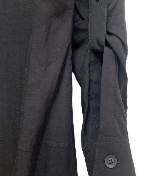 yohji yamamoto+noir（ヨウジヤマモトプリュスノアール）yohji yamamoto+noir (ヨウジヤマモトプリュスノアール) デザインシャツワンピース ブラック サイズ:1の古着・服飾アイテム