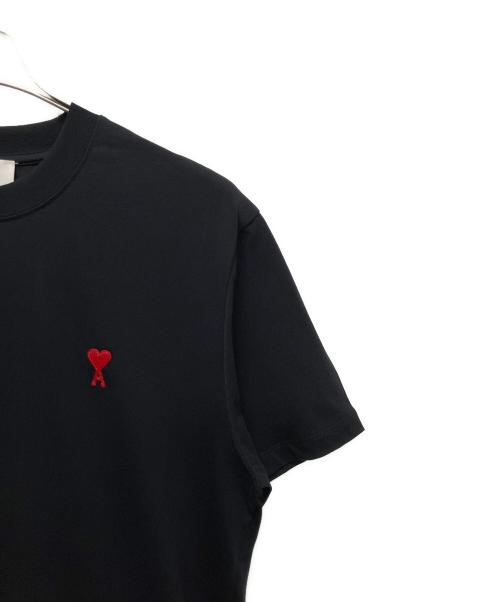 ami（アミ）ami (アミ) ハートロゴ刺繍Ｔシャツ ブラック サイズ:Mの古着・服飾アイテム