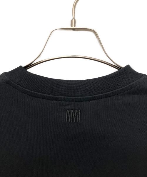 ami（アミ）ami (アミ) ハートロゴ刺繍Ｔシャツ ブラック サイズ:Mの古着・服飾アイテム