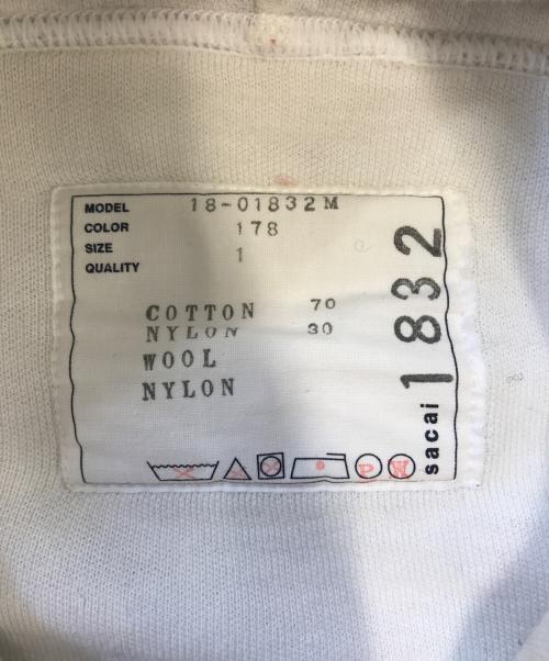 sacai（サカイ）sacai (サカイ) 切替ニットパーカー ホワイト サイズ:1の古着・服飾アイテム