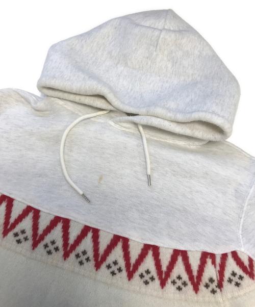 sacai（サカイ）sacai (サカイ) 切替ニットパーカー ホワイト サイズ:1の古着・服飾アイテム