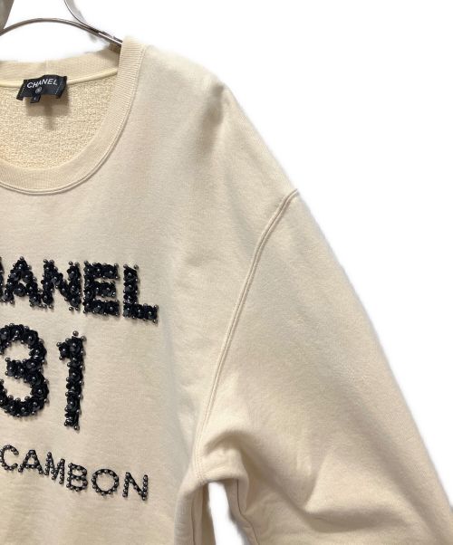 CHANEL（シャネル）CHANEL (シャネル) RUE CAMBON カメリアスウェット ベージュ サイズ:Lの古着・服飾アイテム