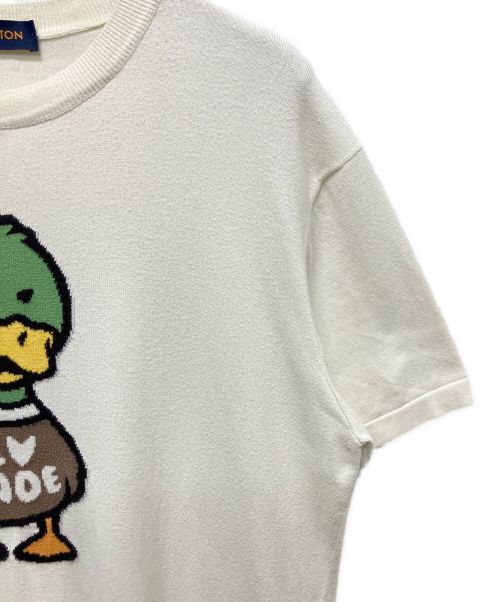 LOUIS VUITTON（ルイ ヴィトン）LOUIS VUITTON (ルイ ヴィトン) NIGO (二ゴー) インタルシア ジャカード ダック ハイゲージ コットン ニット Tシャツ ホワイト サイズ:Mの古着・服飾アイテム