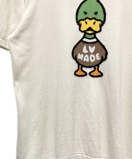 LOUIS VUITTON（ルイ ヴィトン）LOUIS VUITTON (ルイ ヴィトン) NIGO (二ゴー) インタルシア ジャカード ダック ハイゲージ コットン ニット Tシャツ ホワイト サイズ:Mの古着・服飾アイテム