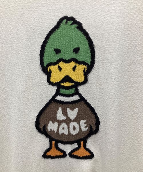 LOUIS VUITTON（ルイ ヴィトン）LOUIS VUITTON (ルイ ヴィトン) NIGO (二ゴー) インタルシア ジャカード ダック ハイゲージ コットン ニット Tシャツ ホワイト サイズ:Mの古着・服飾アイテム