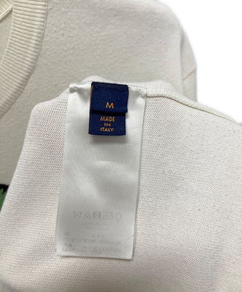 LOUIS VUITTON（ルイ ヴィトン）LOUIS VUITTON (ルイ ヴィトン) NIGO (二ゴー) インタルシア ジャカード ダック ハイゲージ コットン ニット Tシャツ ホワイト サイズ:Mの古着・服飾アイテム