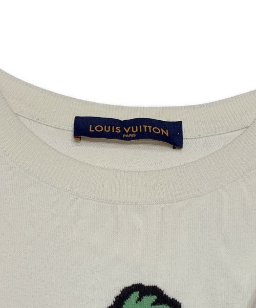 LOUIS VUITTON（ルイ ヴィトン）LOUIS VUITTON (ルイ ヴィトン) NIGO (二ゴー) インタルシア ジャカード ダック ハイゲージ コットン ニット Tシャツ ホワイト サイズ:Mの古着・服飾アイテム