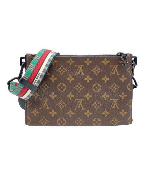 LOUIS VUITTON（ルイ ヴィトン）LOUIS VUITTON (ルイ ヴィトン) トリオ・ポーチ NM アンプラントショルダーバッグ ブラウンの古着・服飾アイテム