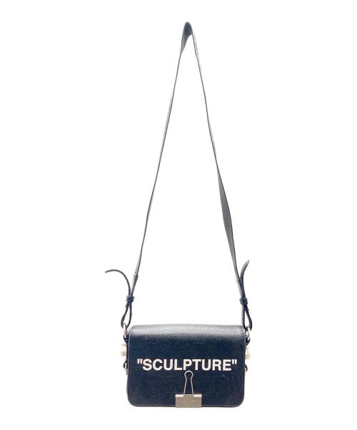 OFFWHITE（オフホワイト）OFFWHITE (オフホワイト) バインダークリップレザーショルダーバック ブラック サイズ:SIZE0/S（スモール）の古着・服飾アイテム