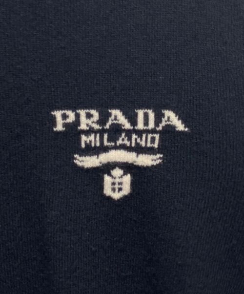 PRADA（プラダ）PRADA (プラダ) ウールxカシミヤ セーター ネイビー サイズ:38の古着・服飾アイテム