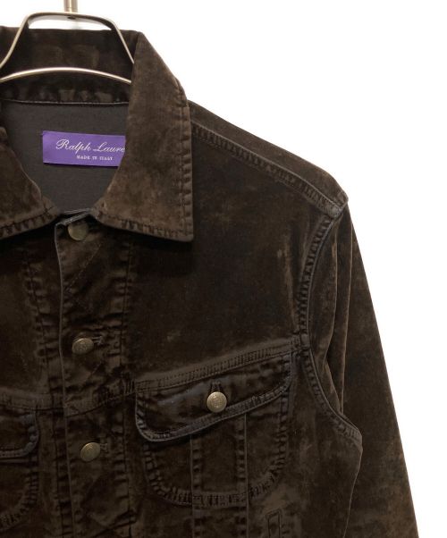 RALPH LAUREN Purple Label（ラルフ ローレン パープル レーベル）RALPH LAUREN Purple Label (ラルフ ローレン パープル レーベル) ベロアジャケット ブラウン サイズ:XSの古着・服飾アイテム