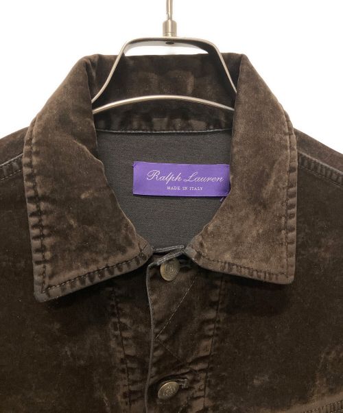 RALPH LAUREN Purple Label（ラルフ ローレン パープル レーベル）RALPH LAUREN Purple Label (ラルフ ローレン パープル レーベル) ベロアジャケット ブラウン サイズ:XSの古着・服飾アイテム