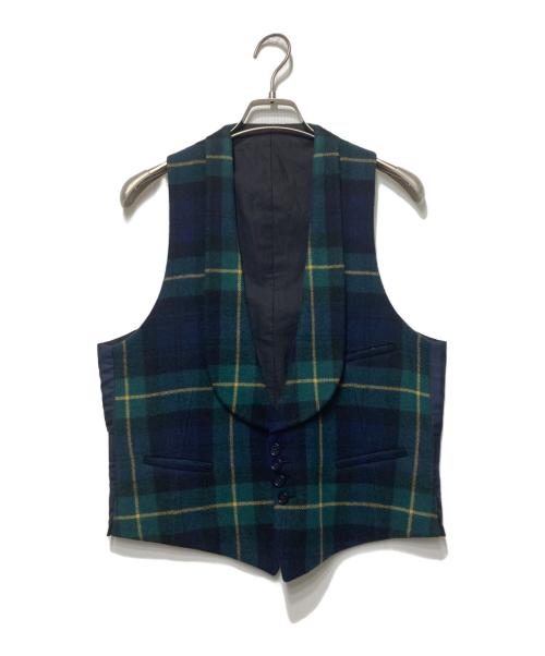 RALPH LAUREN Purple Label（ラルフ ローレン パープル レーベル）RALPH LAUREN Purple Label (ラルフ ローレン パープル レーベル) チェック柄ジレベスト グリーン サイズ:38の古着・服飾アイテム