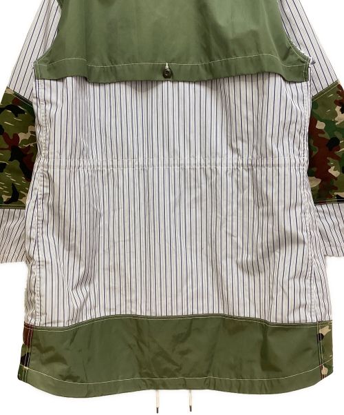 COMME des GARCONS JUNYA WATANABE MAN（コム デ ギャルソン ジュンヤ ワタナベ マン）COMME des GARCONS JUNYA WATANABE MAN (コム デ ギャルソン ジュンヤ ワタナベ マン) Stripe Mods Coat (ストライプ モッズコート) ホワイト×ネイビー サイズ:XLの古着・服飾アイテム