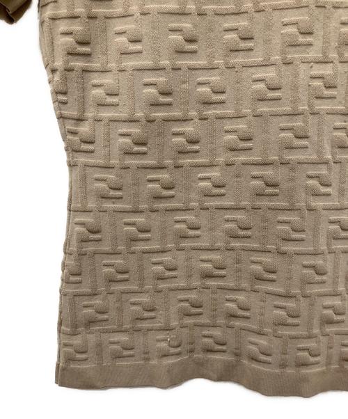 FENDI（フェンディ）FENDI (フェンディ) クルーネックセーター FFロゴ ビスコース ベージュ サイズ:36の古着・服飾アイテム