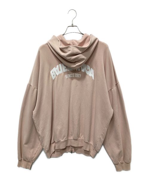 BALENCIAGA（バレンシアガ）BALENCIAGA (バレンシアガ) バックロゴジップアップパーカー ピンク サイズ:Lの古着・服飾アイテム