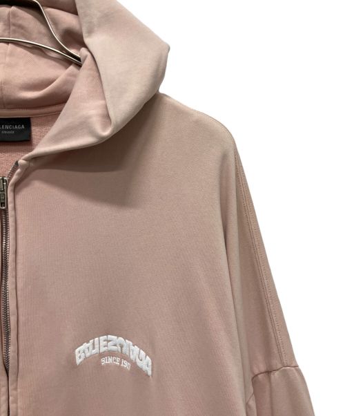 BALENCIAGA（バレンシアガ）BALENCIAGA (バレンシアガ) バックロゴジップアップパーカー ピンク サイズ:Lの古着・服飾アイテム