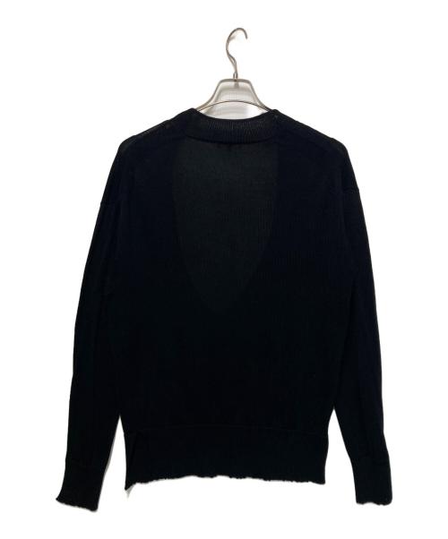 BLAMINK（ブラミンク）BLAMINK (ブラミンク) ディープネックロングスリーブニット ブラック サイズ:38の古着・服飾アイテム