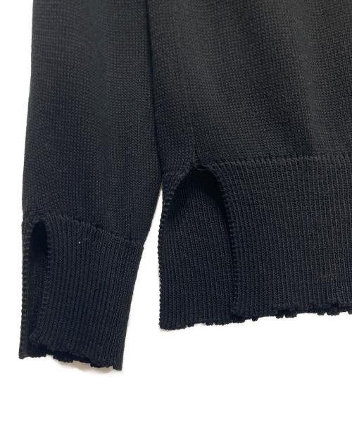 BLAMINK（ブラミンク）BLAMINK (ブラミンク) ディープネックロングスリーブニット ブラック サイズ:38の古着・服飾アイテム