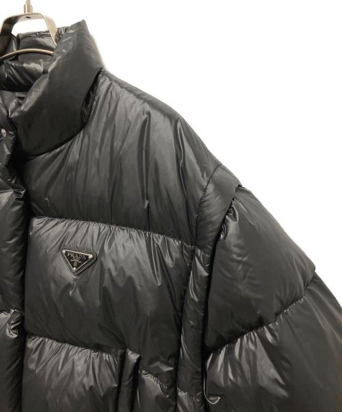 PRADA（プラダ）PRADA (プラダ) Re-Nylon クロップド コンバーチブル ダウンジャケット ブラック サイズ:40の古着・服飾アイテム