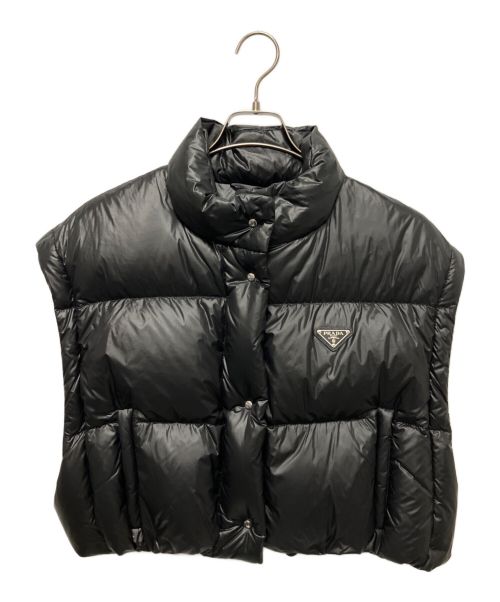 PRADA（プラダ）PRADA (プラダ) Re-Nylon クロップド コンバーチブル ダウンジャケット ブラック サイズ:40の古着・服飾アイテム