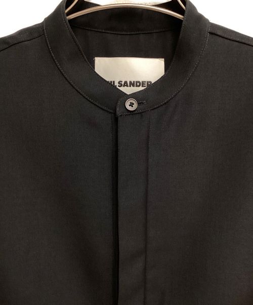 JIL SANDER（ジルサンダー）JIL SANDER (ジルサンダー) 22AW band collar shirt （バンドカラーシャツ） ブラック サイズ:38の古着・服飾アイテム