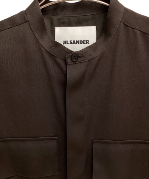 JIL SANDER（ジルサンダー）JIL SANDER (ジルサンダー) band collar shirt （バンドカラーシャツ） ブラウン サイズ:38の古着・服飾アイテム