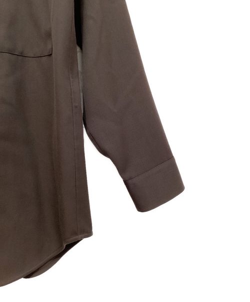 JIL SANDER（ジルサンダー）JIL SANDER (ジルサンダー) band collar shirt （バンドカラーシャツ） ブラウン サイズ:38の古着・服飾アイテム