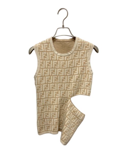 FENDI（フェンディ）FENDI (フェンディ) ウエストカッティング リバーシブル セーター ベージュ サイズ:36の古着・服飾アイテム