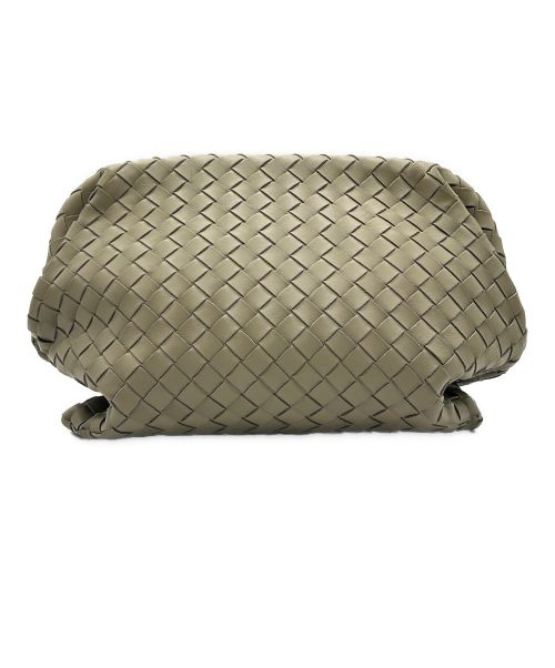 BOTTEGA VENETA（ボッテガベネタ）BOTTEGA VENETA (ボッテガベネタ) イントレチャート クラッチバッグ カーキの古着・服飾アイテム