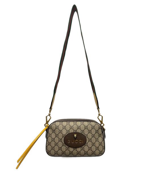 GUCCI（グッチ）GUCCI (グッチ) GGスモール メッセンジャーバッグ ブラウン×イエローの古着・服飾アイテム
