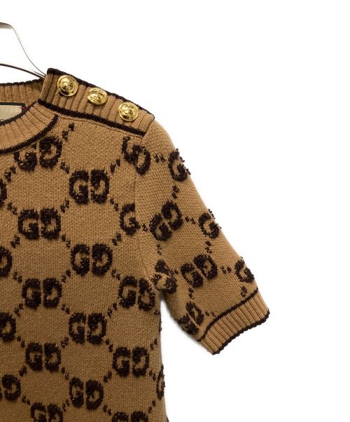 GUCCI（グッチ）GUCCI (グッチ) GGウール ブークレ ジャカード ドレス ベージュ サイズ:XXSの古着・服飾アイテム