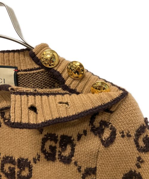 GUCCI（グッチ）GUCCI (グッチ) GGウール ブークレ ジャカード ドレス ベージュ サイズ:XXSの古着・服飾アイテム