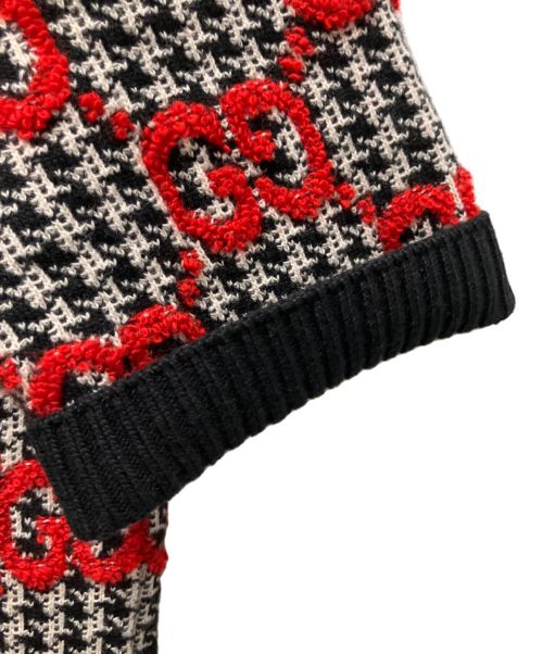 GUCCI（グッチ）GUCCI (グッチ) GGジャガード半袖ウールニット レッド サイズ:Sの古着・服飾アイテム